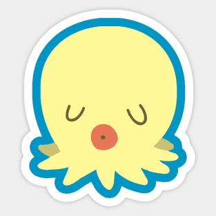 Yellow Octopus with Kissy Lips Sticker